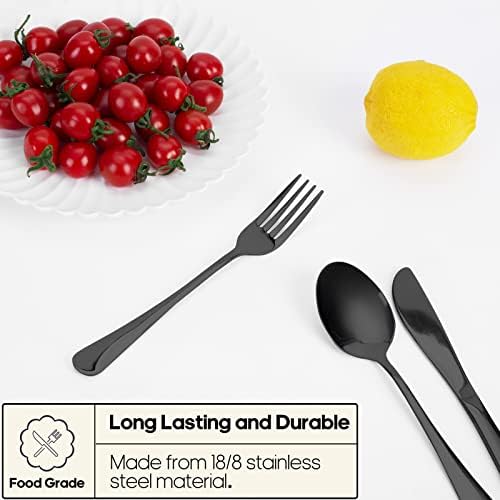 Travel Utensils with Case, Quatish Portable Silverware Set for Work, Stainless Steel Reusable Travel Cutlery Set, Fork and Spoon Set for Picnic, Camping, Gadgets, Lunch Box for Men, Black - Image 2