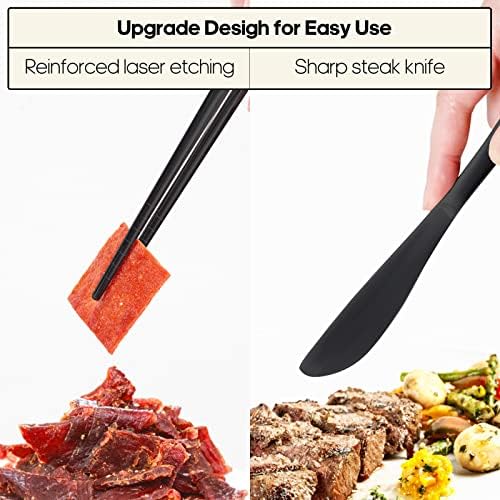 Travel Utensils with Case, Quatish Portable Silverware Set for Work, Stainless Steel Reusable Travel Cutlery Set, Fork and Spoon Set for Picnic, Camping, Gadgets, Lunch Box for Men, Black - Image 3