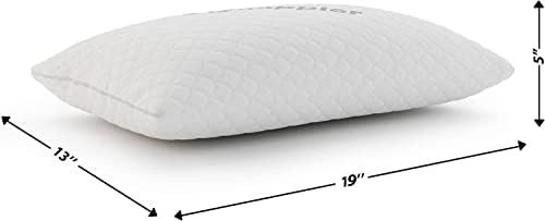 Small Shredded Memory Foam Pillow for Travel and Camping - Compressible Medium Firm Bed Pillow, Contoured Support, Breathable Cover, Machine Washable, Ideal Backpacking, Airplane and Car - Image 2