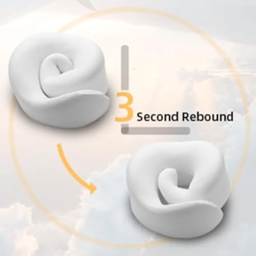 Travel Neck Pillow, Memory Foam Donut Travel Pillow, Comfortable Double Support for Head, Neck, and Chin, Comfortable for Flights, Car, and Home Use, Gray - Image 5