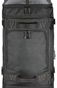 Amazon Basics Rolling Duffel Bag with Wheels, Ripstop Luggage for Traveling, Telescoping Handle, 35", Black