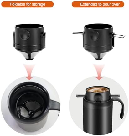 16oz Camping Coffee Maker Pour Over Coffee Maker Set，Camp Pour Over Set，Portable Coffee Kit for Travel, Camping, Offices, Backpacking - Image 5