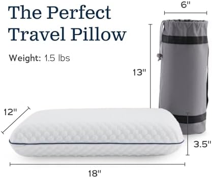 WEEKENDER Gel Memory Foam Camping Pillow - Travel Essentials & Must Haves - Camping Gear & Accessories - Contouring Neck Support - Small Size Compatible for Camping, Car, Airplane, and Beach - 1 Pack - Image 2