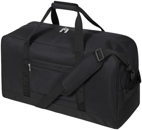 30L Travel Duffel Bag Small Carry On Weekend and Overnight Bag Lightweight Luggage Bag for Traveling Sport-Black