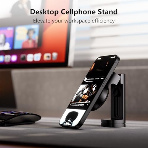 MiiKARE Airplane Travel Essentials Phone Holder for Magsafe, Universal Handsfree Phone Mount for Flying with 360 Degree Rotation, Travel Must Haves Phone Stand for Desk, Tray Table, Black - Image 5