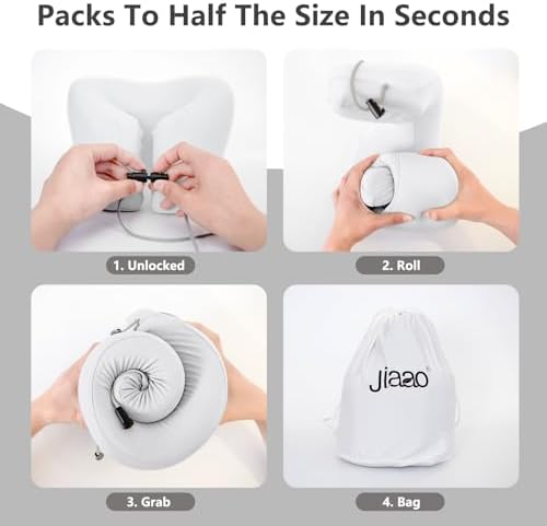 2-in-1 Travel Neck Pillow, Advanced Neck Support for Long Flights, Portable Drawstring Bag, U Shape Memory Foam Pillows for Traveling, Car, Home - Image 6