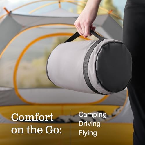 WEEKENDER Gel Memory Foam Camping Pillow - Travel Essentials & Must Haves - Camping Gear & Accessories - Contouring Neck Support - Small Size Compatible for Camping, Car, Airplane, and Beach - 1 Pack - Image 3