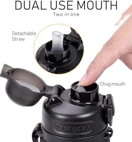 Collapsible Water Bottles 20oz, Leak Proof, BPA-Free, Foldable Silicone Travel Water Bottle with Straw Strap for Cycling, Hiking, Outdoors - Image 8