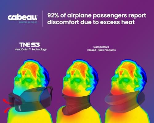 Cabeau The Neck's Evolution, TNE S3 Travel Neck Pillow Memory Foam Airplane Pillow - Neck Pillow with Attachment Straps - 360-Degree Support for Travel, Home, Office, and Gaming - (Berlin Grey) - Image 2