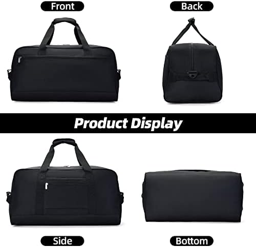 30L Travel Duffel Bag Small Carry On Weekend and Overnight Bag Lightweight Luggage Bag for Traveling Sport-Black - Image 4