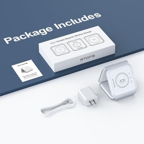 Wireless Charger 3 in 1,RTOPS Magnetic Travel Wireless Charging Station Multiple Devices,GaN 3 in 1 Charging Station,Compatible for iPhone16/15/14/13/Pro/Max,iWatch,AirPods4/3/2/Pro(Adapter Includes) - Image 7