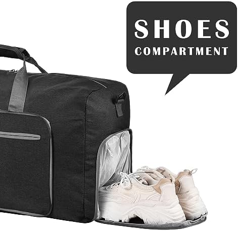 Felipe Varela Duffle Bag with Shoes Compartment and Adjustable Strap,Foldable Travel Duffel Bags for Men Women,Waterproof Duffel Bags - Image 5