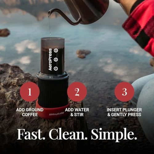 AeroPress Go Travel Coffee Press Kit - 3 in 1 brew method combines French Press, Pourover, Espresso - Full bodied coffee without grit or bitterness - Small portable coffee maker for camping & travel - Image 3