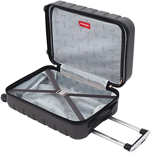 Wrangler 20" Hardside Carry-On Spinner Luggage, Charcoal, 22-Inch - Image 6