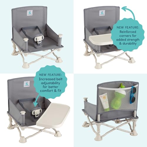 hiccapop OmniBoost Travel Booster Seat with Tray for Baby, Dining Table, Camping, Beach, Grandma’s | Folding Portable Tip-Free Design Straps to Kitchen Chairs - Image 5