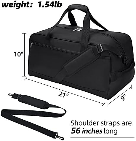 30L Travel Duffel Bag Small Carry On Weekend and Overnight Bag Lightweight Luggage Bag for Traveling Sport-Black - Image 5