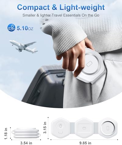 3 in 1 Charging Station for Apple Devices - Foldable Magnetic Wireless Travel Charger Multiple Devices - Travel Charging Pad for MagSafe iPhone 16 15 14 13 12 Pro Max Plus Apple Watch & AirPod - Image 2