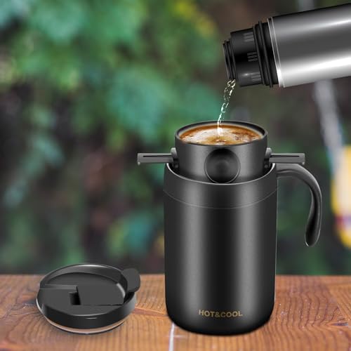 16oz Camping Coffee Maker Pour Over Coffee Maker Set，Camp Pour Over Set，Portable Coffee Kit for Travel, Camping, Offices, Backpacking - Image 3