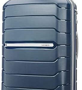 Samsonite Freeform Hardside Expandable with Double Spinner Wheels, Checked-Large 28-Inch, Navy
