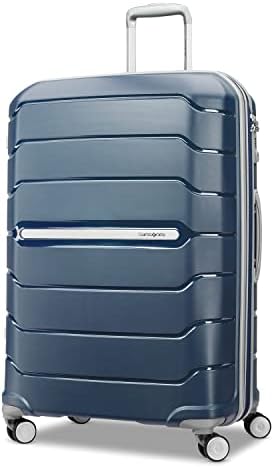 Samsonite Freeform Hardside Expandable with Double Spinner Wheels, Checked-Large 28-Inch, Navy