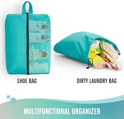 Veken 6 Set Packing Cubes for Suitcases, Travel Essentials for Carry on Luggage, Suitcase Organizer Bags Set for Travel Accessories in 4 Sizes(Extra Large, Large, Medium, Small),Cyan - Image 2