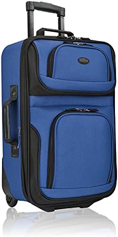 U.S. Traveler Rio Lightweight Carry-On Suitcase 20" Softside Expandable Design, Durable, Business and Travel, Blue, Set - Image 3