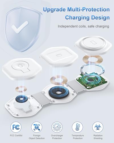 3 in 1 Charging Station for Apple Devices - Foldable Magnetic Wireless Travel Charger Multiple Devices - Travel Charging Pad for MagSafe iPhone 16 15 14 13 12 Pro Max Plus Apple Watch & AirPod - Image 7