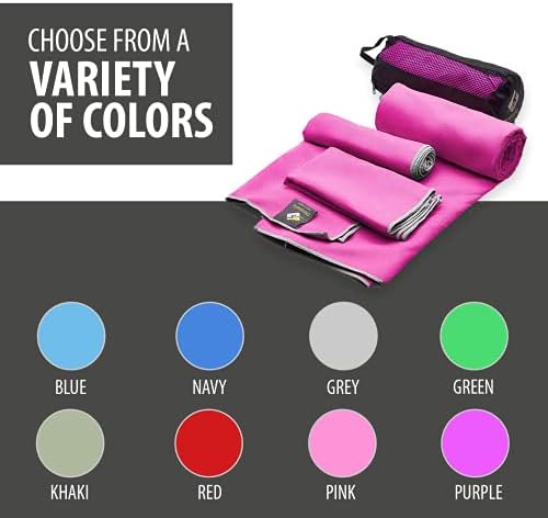 OlimpiaFit Quick Dry Towel - 3 Size Pack of Lightweight Microfiber Travel Towels w/Bag - Fast Drying Towel Set for Camping, Beach, Gym, Backpacking, Sports, Yoga & Swim Use - Image 4