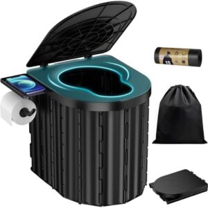Portable Toilet, Upgraded 12-inch Toilet Seat, Folding Toilet With Removable Paper Holder, Camping Toilet With A Load Capacity Of 450 Lbs, Portable Potty For Indoor, Outdoor, And Emergency Use