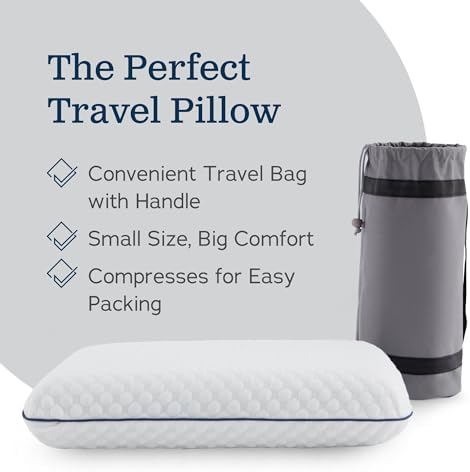 WEEKENDER Gel Memory Foam Camping Pillow - Travel Essentials & Must Haves - Camping Gear & Accessories - Contouring Neck Support - Small Size Compatible for Camping, Car, Airplane, and Beach - 1 Pack - Image 6