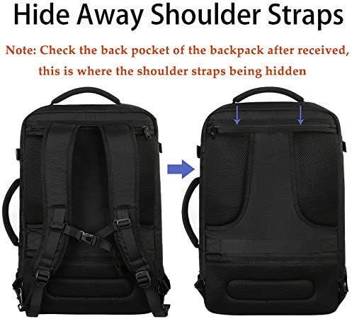 MATEIN Carry on Backpack, Extra Large Travel Backpack Expandable Airplane Approved Weekender Bag for Men and Women, Water Resistant Lightweight Daypack for Flight 40L, Black - Image 4