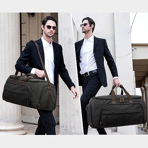 S-ZONE Carry On Garment Bag for Travel Convertible Garment Duffle Bag Suit Bags for Men Women Travel 2 in 1 Hanging Suitcase Business Travel Bag with Toiletry Bag, Black, 50l - Image 2