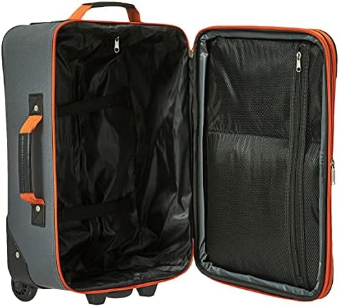 Rockland Fashion Expandable Softside Upright Luggage Set, Charcoal, 2-Piece (14/19) - Image 5