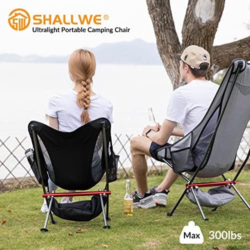 Ultralight High Back Folding Camping Chair, Upgraded All Aluminum Frame for Adult, Built-in Pillow, Side Pocket & Carry Bag, Compact & Heavy Duty for Outdoor Backpacking(Silver) - Image 5