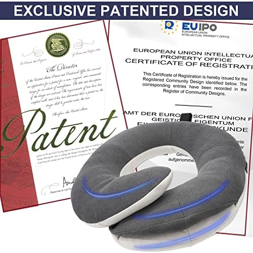 BUYUE Travel Neck Pillows for Airplanes, 360° Head Support Sleep for Long Flight, Skin-Friendly & Breathable, Kit with 3D Contoured Eye Mask, Earplugs and Storage Bag (Adult, Grey, 100+ lbs) - Image 5