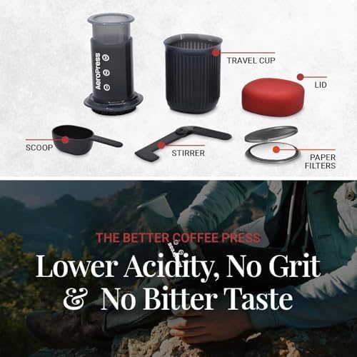 AeroPress Go Travel Coffee Press Kit - 3 in 1 brew method combines French Press, Pourover, Espresso - Full bodied coffee without grit or bitterness - Small portable coffee maker for camping & travel - Image 4