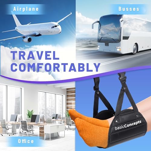 Airplane Foot Hammock (Memory Foam), Perfect Airplane Footrest to Relax Your Feet | Foot Hammock for Airplane Travel Accessories, Desk Foot Hammock, Travel Foot Rest, Comfy Foot Hanger Airplane - Image 7