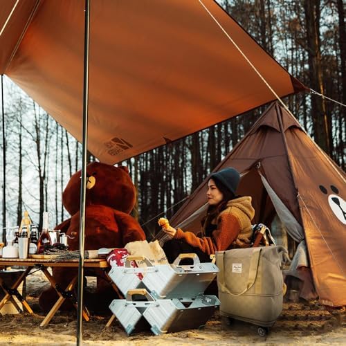 Expandable foldable duffel bag suitcase, detachable rolling wheels,carry-on large duffel bag,luggage bag,suit gym,camping,travel or business trip,Gift for wife and parents-Checkerboard(KHAKI) - Image 2