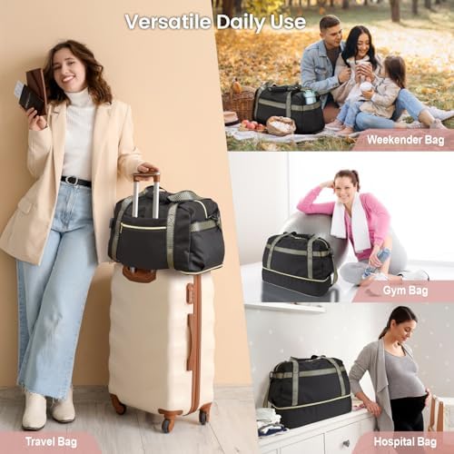 Cambond Weekender Bags for Women - Carry on Overnight Bags for Women Travel with Expandable Shoe Compartment and USB Charging Port, Travel Duffel Gym Bags with Toiletry Underwear Laundry Bag, 4 Set - Image 9