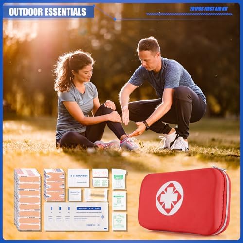Mini Travel First Aid Kit, Emergency Kit with 201PCS First Aid Supplies and Waterproof Compact Bag, Survival Medical Kit for Home Car Office Camping Hiking - Image 7