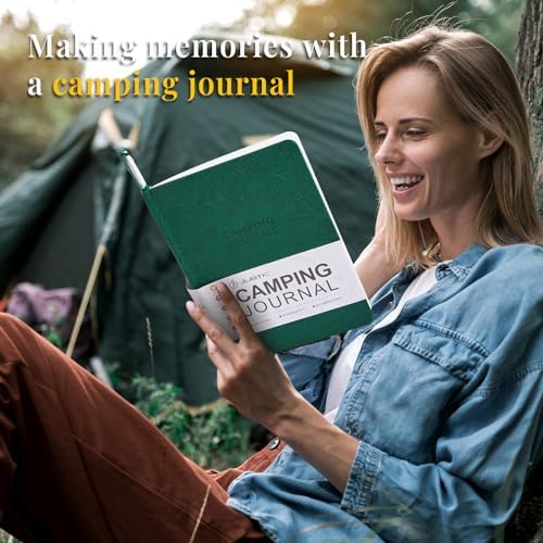 JUBTIC Camping Journal and RV Travel Log Book, A5 Adventure Journal for 25 Camping, Hiking Journal, Family Travel Books Camper Essentials Camping Gifts for Women-Dark Green - Image 5