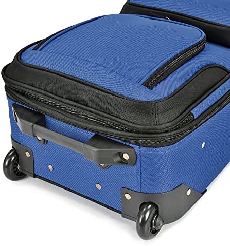 U.S. Traveler Rio Lightweight Carry-On Suitcase 20" Softside Expandable Design, Durable, Business and Travel, Blue, Set - Image 7