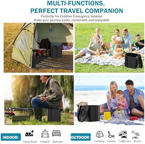 Portable Toilet, Upgraded 12-inch Toilet Seat, Folding Toilet With Removable Paper Holder, Camping Toilet With A Load Capacity Of 450 Lbs, Portable Potty For Indoor, Outdoor, And Emergency Use - Image 7