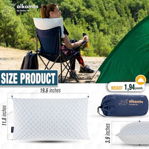 Cooling Shredded Memory Foam Pillow for Travel and Camping – Adjustable Gel for Personalized Support – Double-Sided Ice Silk & Soft Rayon – Lightweight, Compressible (White) (Travel) - Image 2