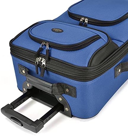 U.S. Traveler Rio Lightweight Carry-On Suitcase 20" Softside Expandable Design, Durable, Business and Travel, Blue, Set - Image 6