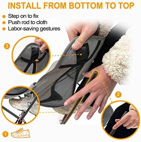 Ultralight High Back Folding Camping Chair, Upgraded All Aluminum Frame for Adult, Built-in Pillow, Side Pocket & Carry Bag, Compact & Heavy Duty for Outdoor Backpacking(Silver) - Image 7