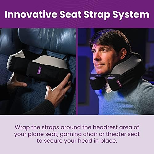 Cabeau The Neck's Evolution, TNE S3 Travel Neck Pillow Memory Foam Airplane Pillow - Neck Pillow with Attachment Straps - 360-Degree Support for Travel, Home, Office, and Gaming - (Berlin Grey) - Image 5