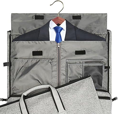 Convertible Garment Bag with Shoulder Strap, Modoker Carry on Garment Duffel Bag for Men Women - 2 in 1 Hanging Suitcase Suit Travel Bags (Grey) - Image 3